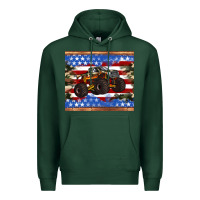 Sports Green monster truck american flag tumbler Premium Hoodie - Artiststas