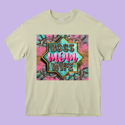 Boss Mom Wife Heavy Core Tee Designed By Cowgirlartshop