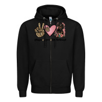 Black peace love dachshund Zipper Hoodie - JahusDesignShop