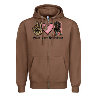 Chestnut peace love dachshund Zipper Hoodie - JahusDesignShop
