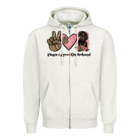 Peace Love Dachshund Zipper Hoodie | Teevron