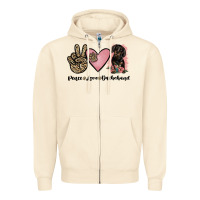 Sandshell peace love dachshund Zipper Hoodie - JahusDesignShop