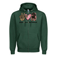 Sports Green peace love dachshund Zipper Hoodie - JahusDesignShop
