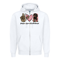 White peace love dachshund Zipper Hoodie - JahusDesignShop