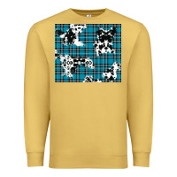 Antique Gold winter plaid and cowhide pattern Premium Sweatshirt - RanaPortraitStore