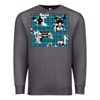 Charcoal Heather winter plaid and cowhide pattern Premium Sweatshirt - RanaPortraitStore