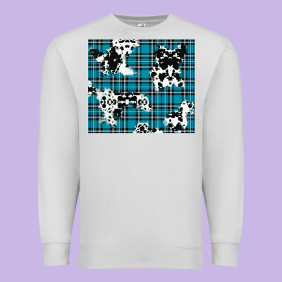 Winter Plaid And Cowhide Pattern Premium Sweatshirt Designed By Ranaportraitstore
