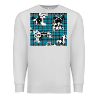 Dove Grey winter plaid and cowhide pattern Premium Sweatshirt - RanaPortraitStore