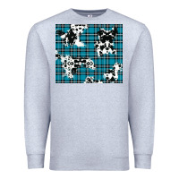 Heather Grey winter plaid and cowhide pattern Premium Sweatshirt - RanaPortraitStore