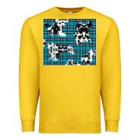 Lemon winter plaid and cowhide pattern Premium Sweatshirt - RanaPortraitStore