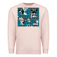 Pale Pink winter plaid and cowhide pattern Premium Sweatshirt - RanaPortraitStore