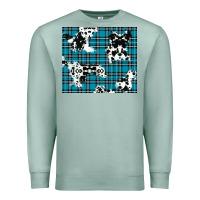 Seafoam winter plaid and cowhide pattern Premium Sweatshirt - RanaPortraitStore