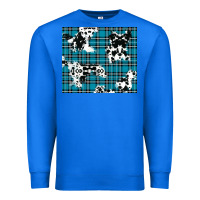 True Royal winter plaid and cowhide pattern Premium Sweatshirt - RanaPortraitStore
