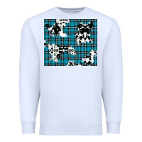 White winter plaid and cowhide pattern Premium Sweatshirt - RanaPortraitStore