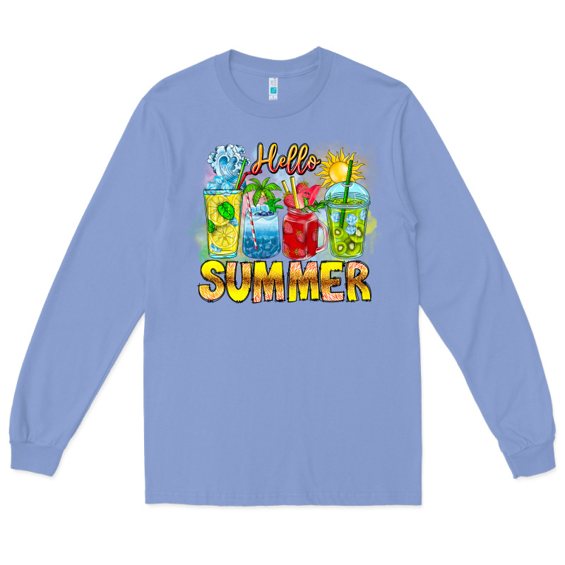 Hello Summer Long Sleeve Tee by CowhideDigitalArt | Teevron
