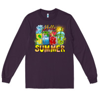 Plum Hello Summer Long Sleeve Tee - CowhideDigitalArt