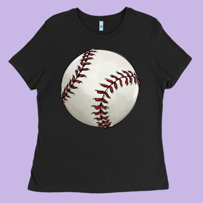 Baseball Ball Ladies Tee Designed By Fadigitalartstudio
