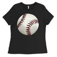 Black baseball ball Ladies Tee - FaDigitalArtStudio