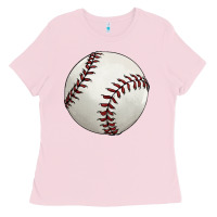 Bubblegum Pink baseball ball Ladies Tee - FaDigitalArtStudio