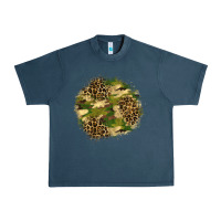 Midnight Navy camouflage and leopard patch  2 Urban Heavy Tee - BundleAndBundleShop