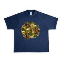 Navy camouflage and leopard patch  2 Urban Heavy Tee - BundleAndBundleShop