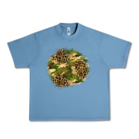 Pebble Blue camouflage and leopard patch  2 Urban Heavy Tee - BundleAndBundleShop