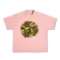 Salmon camouflage and leopard patch  2 Urban Heavy Tee - BundleAndBundleShop