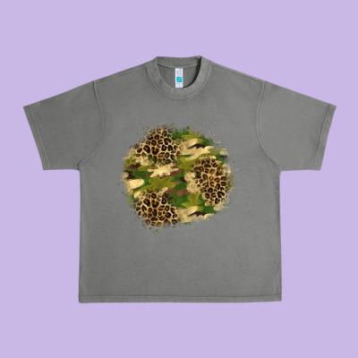 Camouflage And Leopard Patch  2 Urban Heavy Tee Designed By Bundleandbundleshop