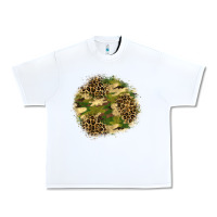 White camouflage and leopard patch  2 Urban Heavy Tee - BundleAndBundleShop