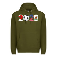 Army Green North America 2026 Football  Canada USA Mexico Soccer Premium Hoodie - maiPhamDesign