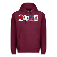 Burgundy North America 2026 Football  Canada USA Mexico Soccer Premium Hoodie - maiPhamDesign