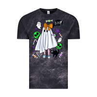 Cloud Black cute ghost halloween Vintage Tee - BundleAndBundleShop