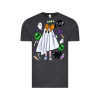 Vintage Black cute ghost halloween Vintage Tee - BundleAndBundleShop