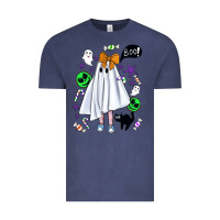 Vintage Denim cute ghost halloween Vintage Tee - BundleAndBundleShop
