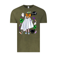 Vintage Olive cute ghost halloween Vintage Tee - BundleAndBundleShop