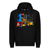 Black forklift birthday one Premium Hoodie - Artiststas