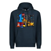 Navy forklift birthday one Premium Hoodie - Artiststas