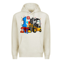 Oatmeal Heather forklift birthday one Premium Hoodie - Artiststas