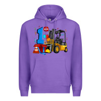 Purple forklift birthday one Premium Hoodie - Artiststas
