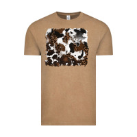 Vintage Coffee leopard cowhide background Vintage Tee - RanaPortraitStore
