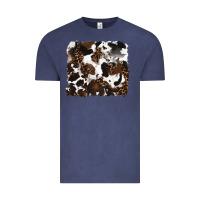 Vintage Denim leopard cowhide background Vintage Tee - RanaPortraitStore