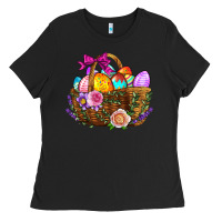 Black Easter Eggs Hamper Ladies Tee - BundleAndBundleShop