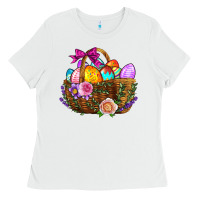 White Easter Eggs Hamper Ladies Tee - BundleAndBundleShop