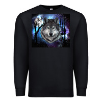 Black wolf and full moon Premium Sweatshirt - RanaPortraitStore