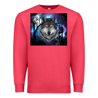 Cardinal wolf and full moon Premium Sweatshirt - RanaPortraitStore