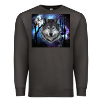 Smoke wolf and full moon Premium Sweatshirt - RanaPortraitStore