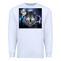 White wolf and full moon Premium Sweatshirt - RanaPortraitStore