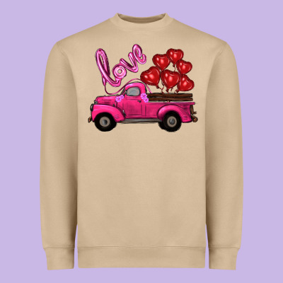 Valentines Day Turck With Balloons Heavyweight Sweatshirt Designed By Ranaportraitstore