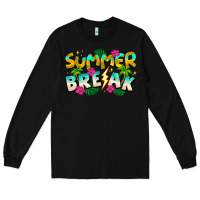 Black Summer Break Long Sleeve Tee - CowhideDigitalArt