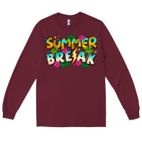 Burgundy Summer Break Long Sleeve Tee - CowhideDigitalArt